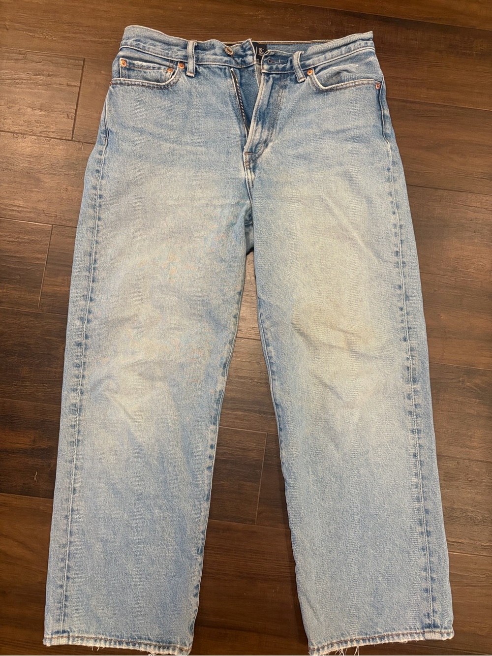 Abercrombie Men’s 30x30 Authentic Rigid Denim Baggy Jeans Light Medium Wash
